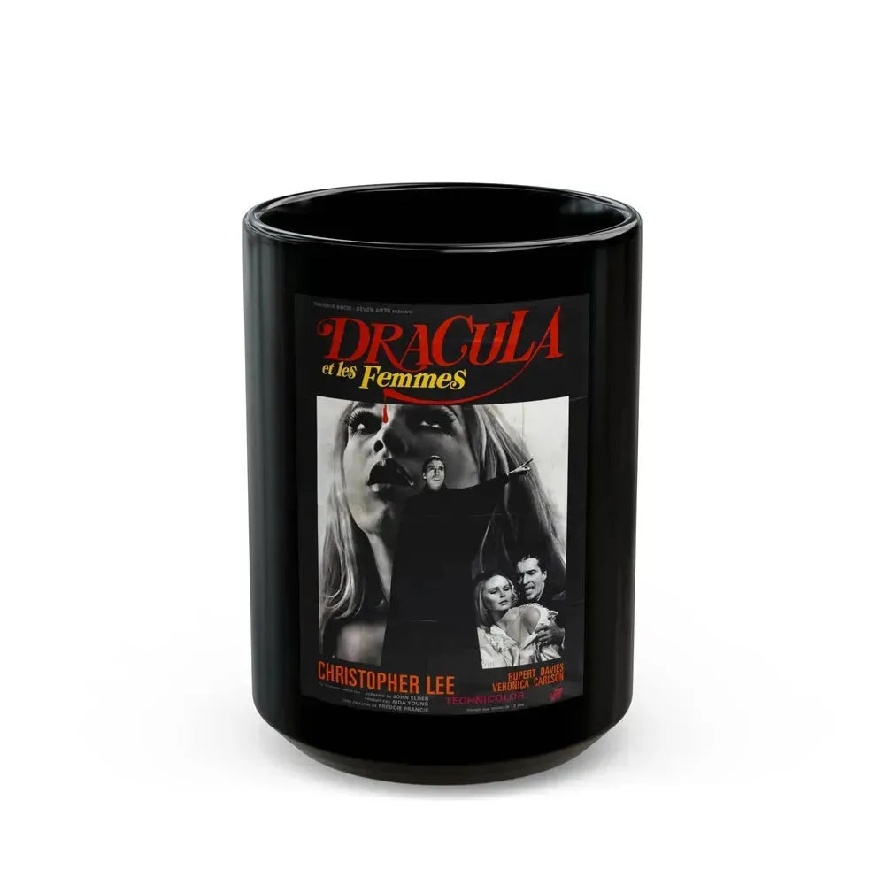 DRACULA HAS RISEN FROM THE GRAVE (FRENCH) 1968 Movie Poster - Black Coffee Mug 15oz - Go Mug Yourself