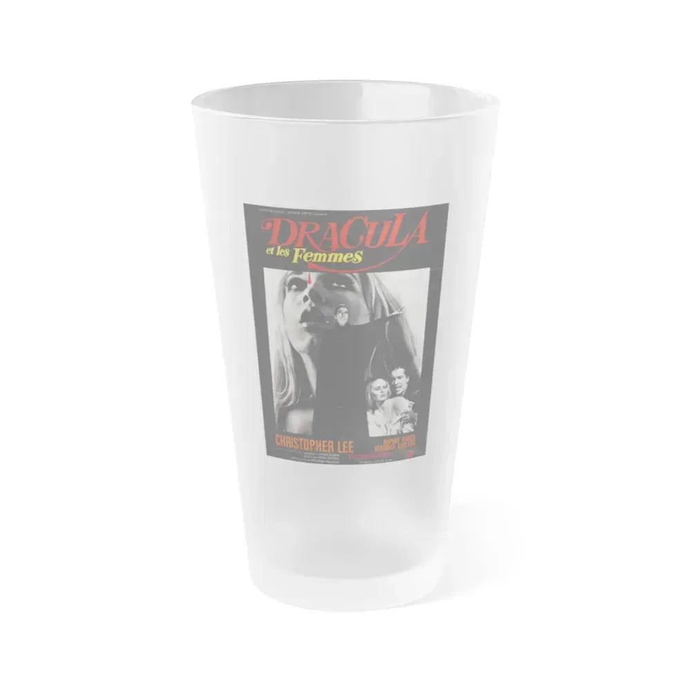 DRACULA HAS RISEN FROM THE GRAVE (FRENCH) 1968 Movie Poster - Frosted Pint Glass 16oz 16oz Frosted - Go Mug Yourself