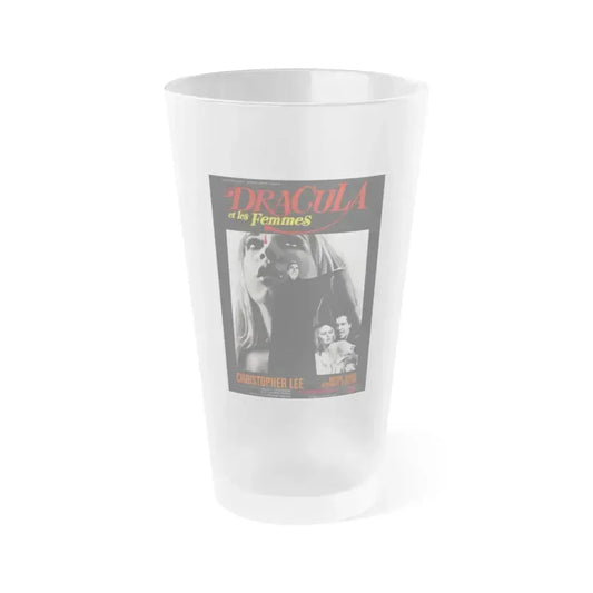 DRACULA HAS RISEN FROM THE GRAVE (FRENCH) 1968 Movie Poster - Frosted Pint Glass 16oz 16oz Frosted - Go Mug Yourself