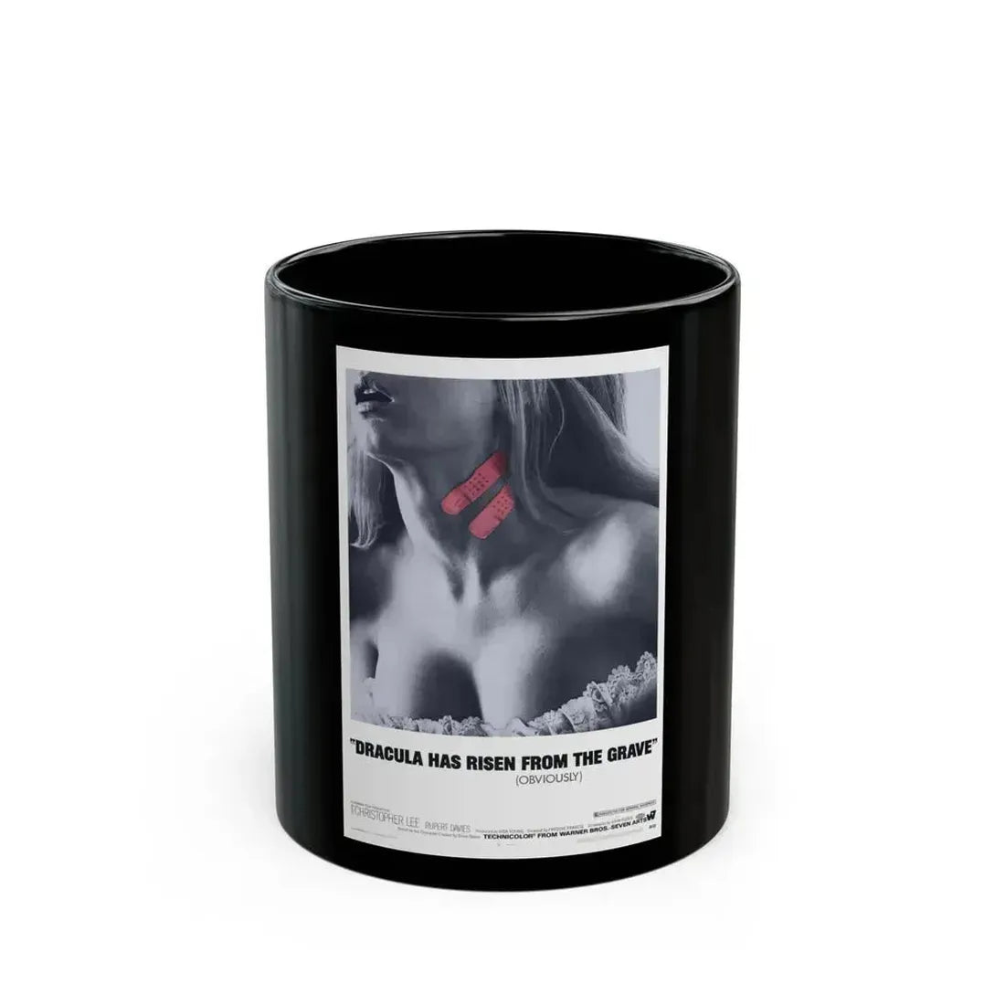 DRACULA HAS RISEN FROM THE GRAVE (TEASER) 1968 Movie Poster - Black Coffee Mug 11oz - Go Mug Yourself