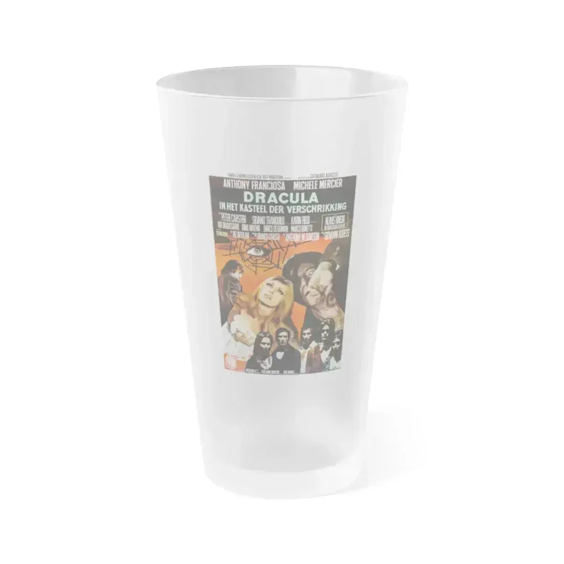 DRACULA IN THE CASTLE OF BLOOD 1969 Movie Poster - Frosted Pint Glass 16oz 16oz Frosted - Go Mug Yourself