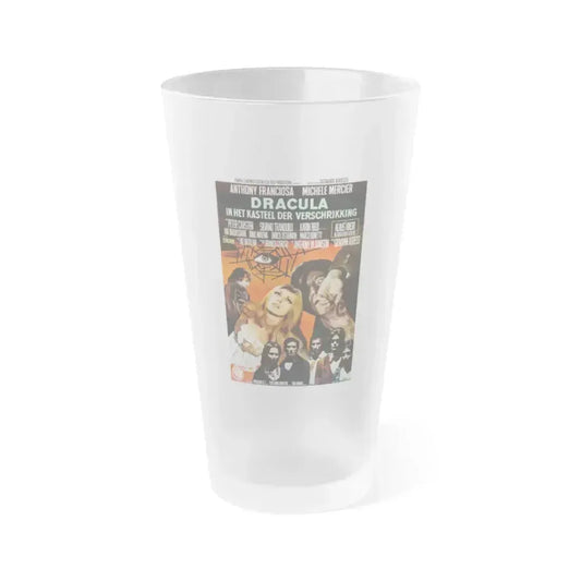 DRACULA IN THE CASTLE OF BLOOD 1969 Movie Poster - Frosted Pint Glass 16oz 16oz Frosted - Go Mug Yourself