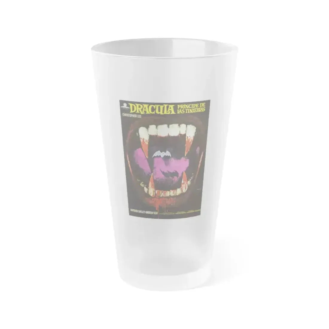 DRACULA PRINCE OF DARKNESS (SPANISH) 1966 Movie Poster - Frosted Pint Glass 16oz 16oz Frosted - Go Mug Yourself