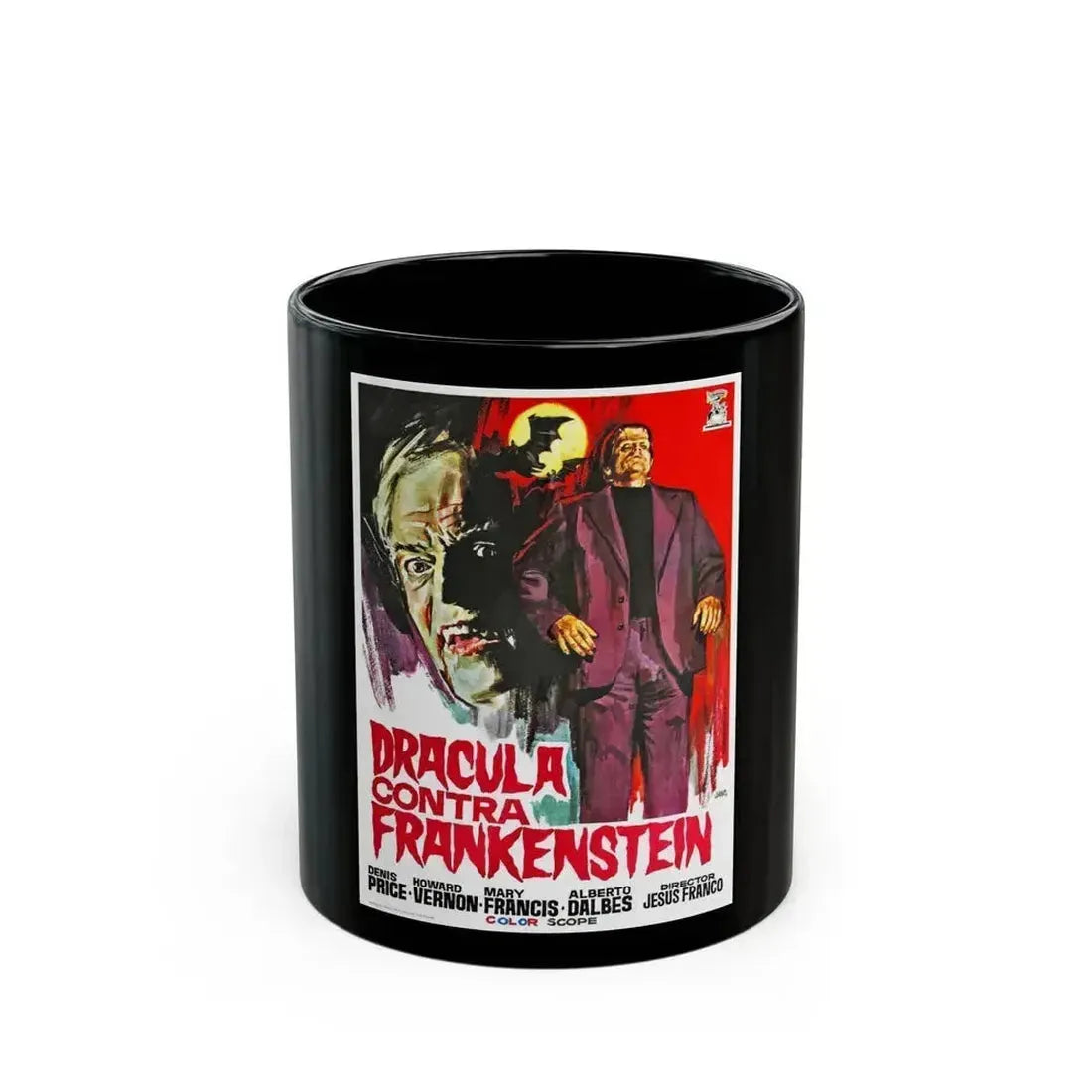 DRACULA, PRISONER OF FRANKENSTEIN 1972 Movie Poster - Black Coffee Mug 11oz - Go Mug Yourself