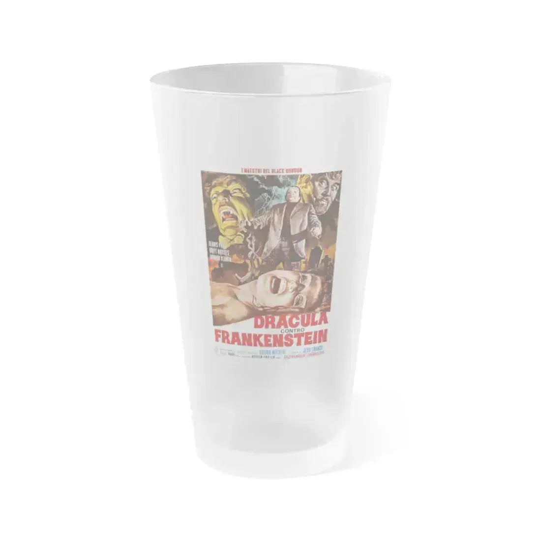 DRACULA, PRISONER OF FRANKENSTEIN (ITALIAN) 1972 Movie Poster - Frosted Pint Glass 16oz 16oz Frosted - Go Mug Yourself