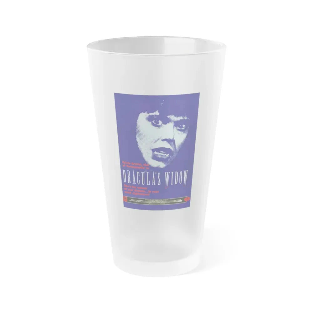 DRACULA'S WIDOW 1988 Movie Poster - Frosted Pint Glass 16oz 16oz Frosted - Go Mug Yourself