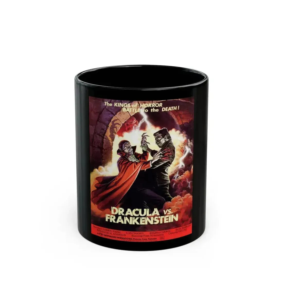 DRACULA VS. FRANKENSTEIN (2) 1971 Movie Poster - Black Coffee Mug 11oz - Go Mug Yourself
