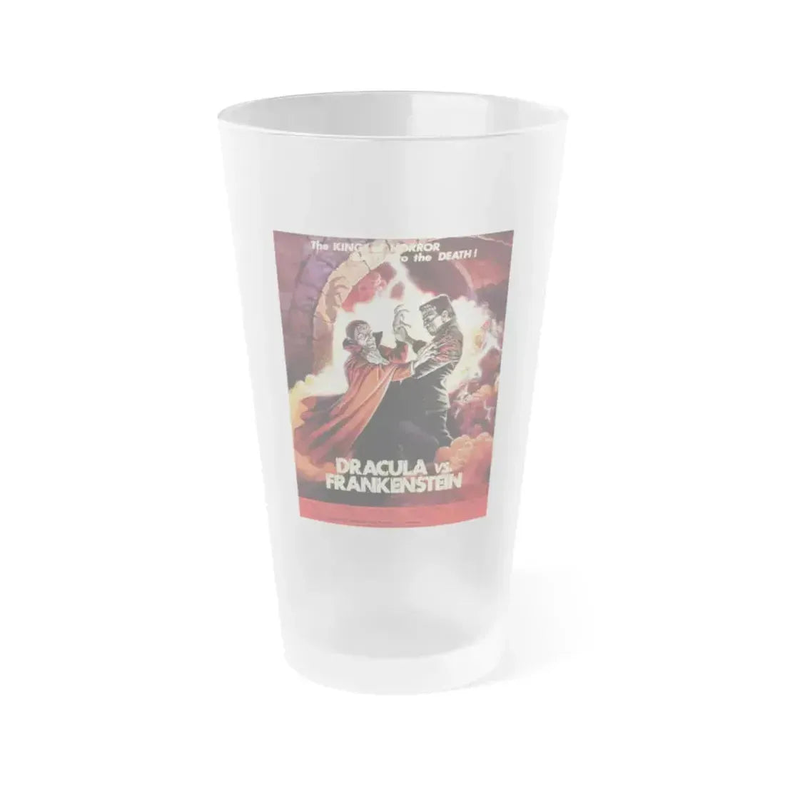 DRACULA VS. FRANKENSTEIN (2) 1971 Movie Poster - Frosted Pint Glass 16oz 16oz Frosted - Go Mug Yourself