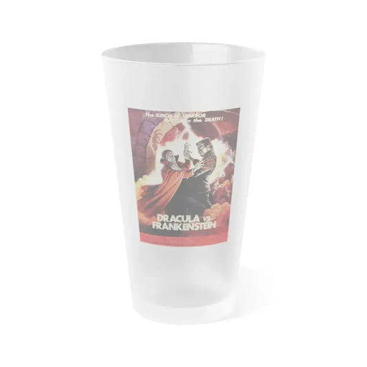 DRACULA VS. FRANKENSTEIN (2) 1971 Movie Poster - Frosted Pint Glass 16oz 16oz Frosted - Go Mug Yourself