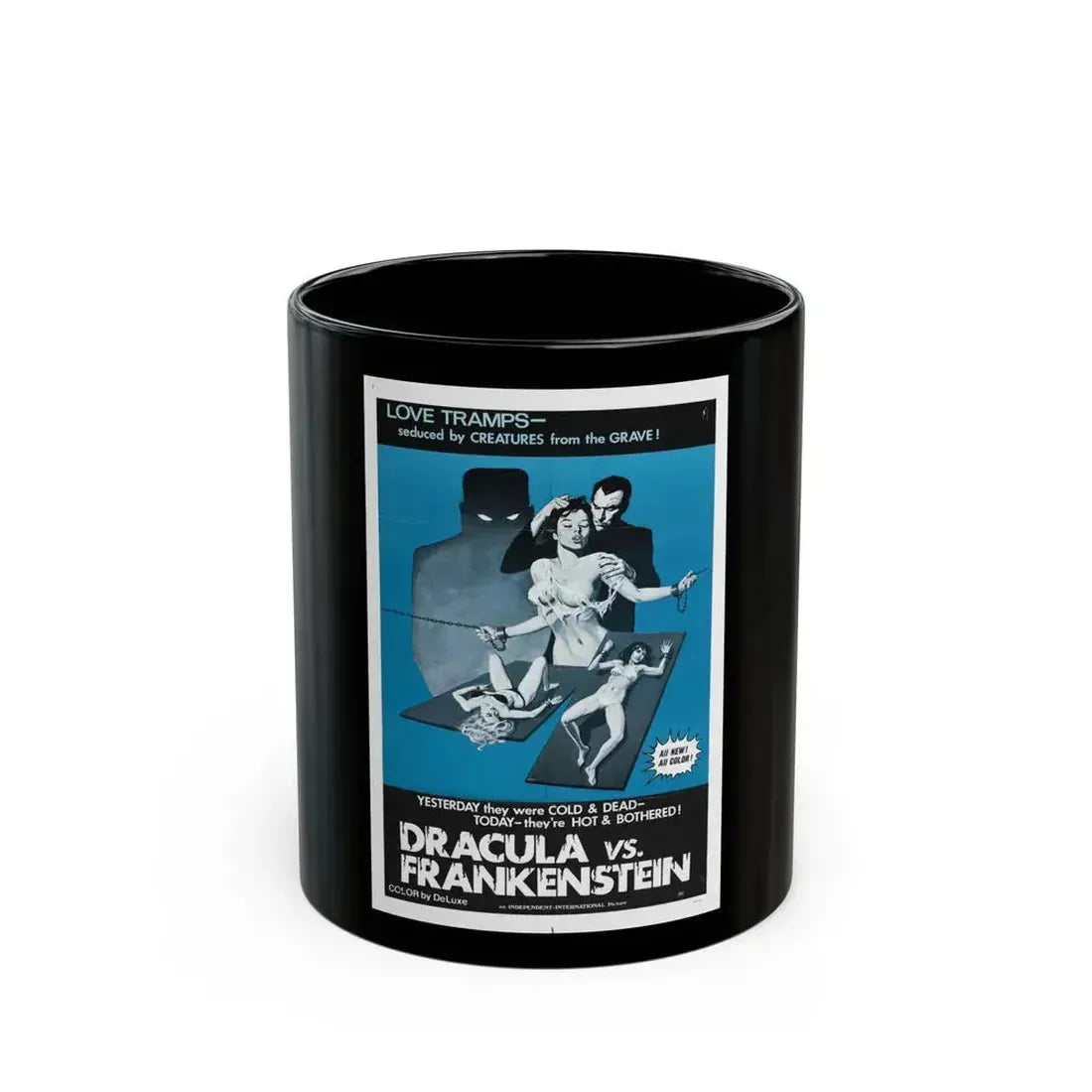DRACULA VS. FRANKENSTEIN (3) 1971 Movie Poster - Black Coffee Mug 11oz - Go Mug Yourself