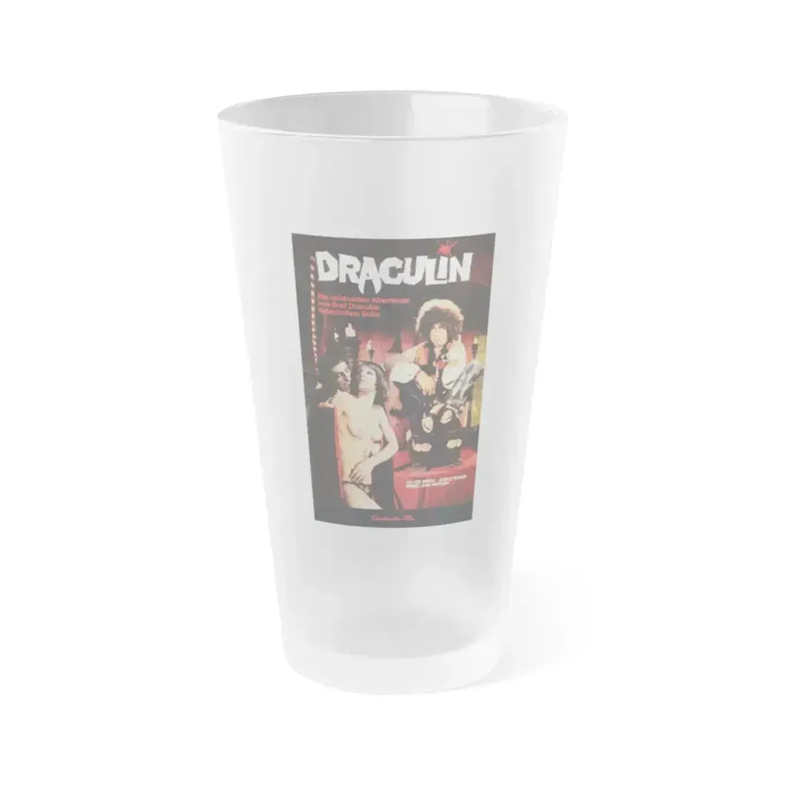 DRACULIN 1977 Movie Poster - Frosted Pint Glass 16oz 16oz Frosted - Go Mug Yourself
