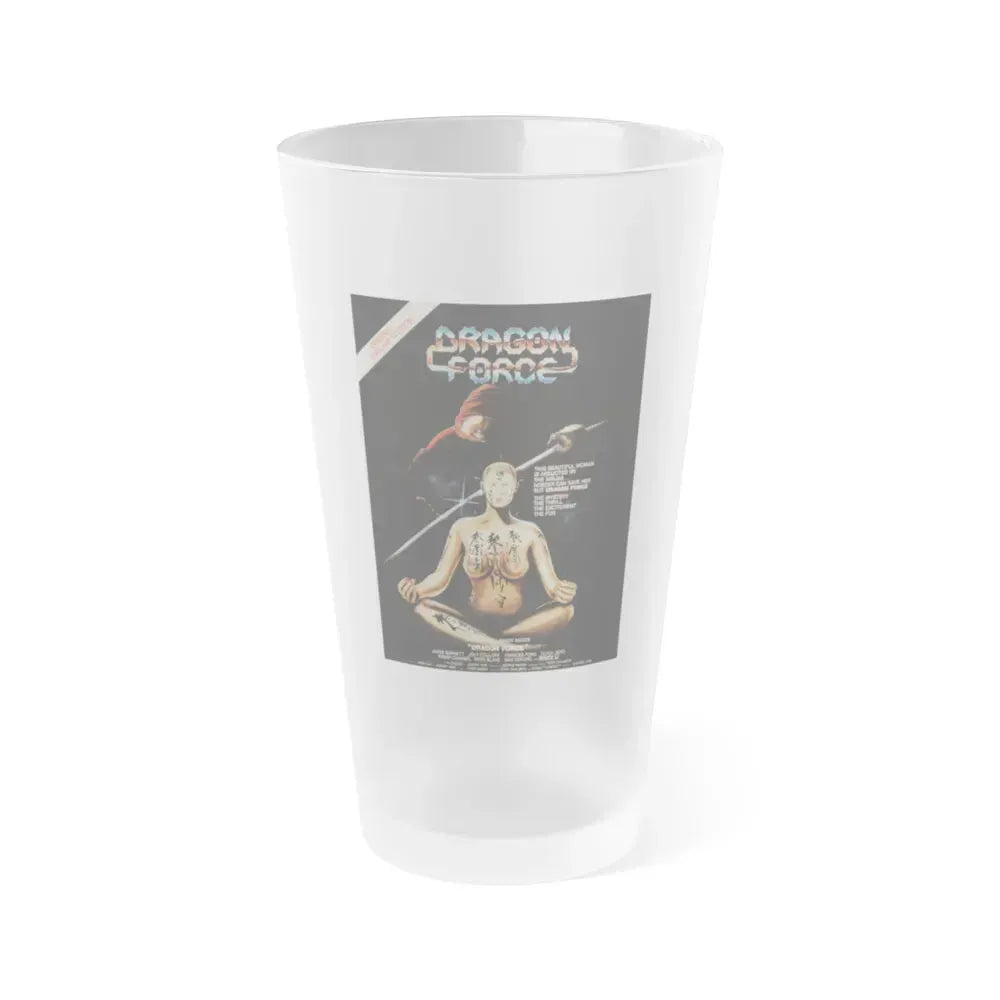 DRAGON FORCE 1982 Movie Poster - Frosted Pint Glass 16oz 16oz Frosted - Go Mug Yourself
