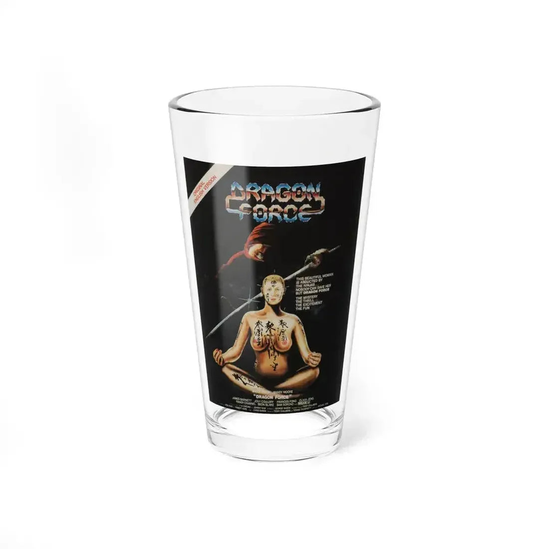 DRAGON FORCE 1982 Movie Poster - Pint Glass 16oz 16oz - Go Mug Yourself