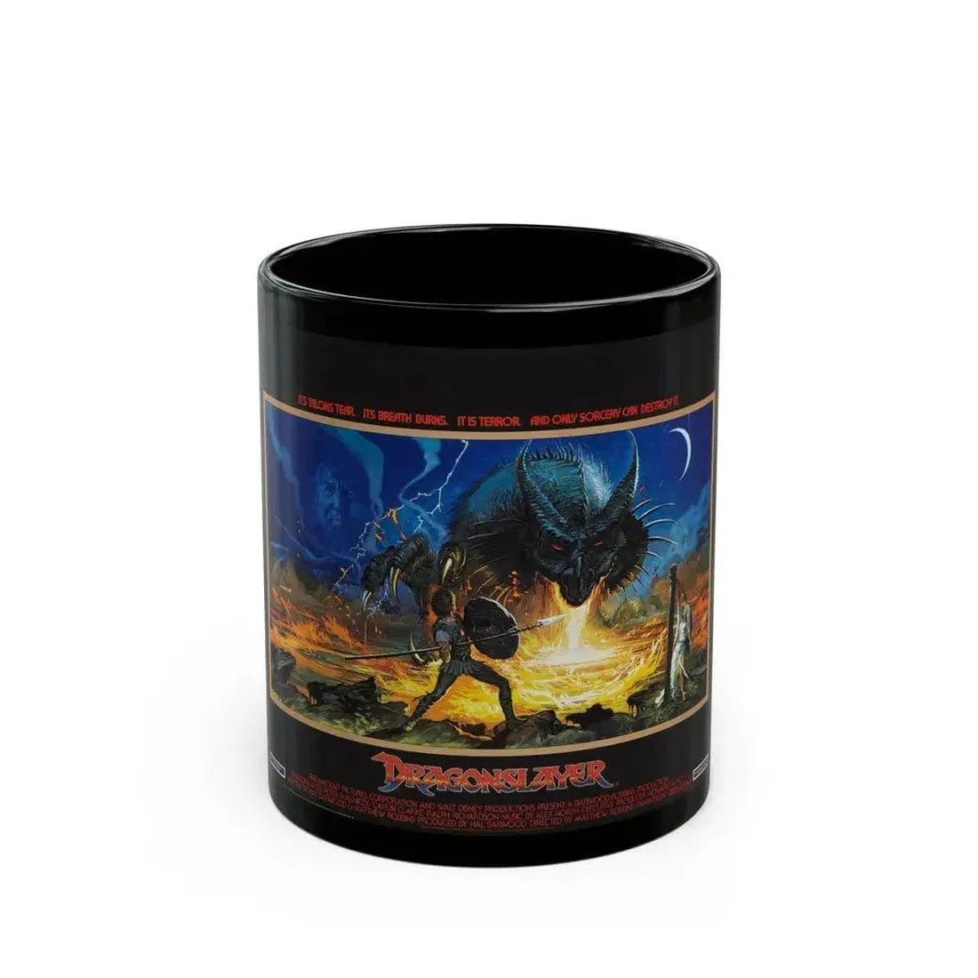 DRAGONSLAYER (ENGLISH) 1981 Movie Poster - Black Coffee Mug 11oz - Go Mug Yourself