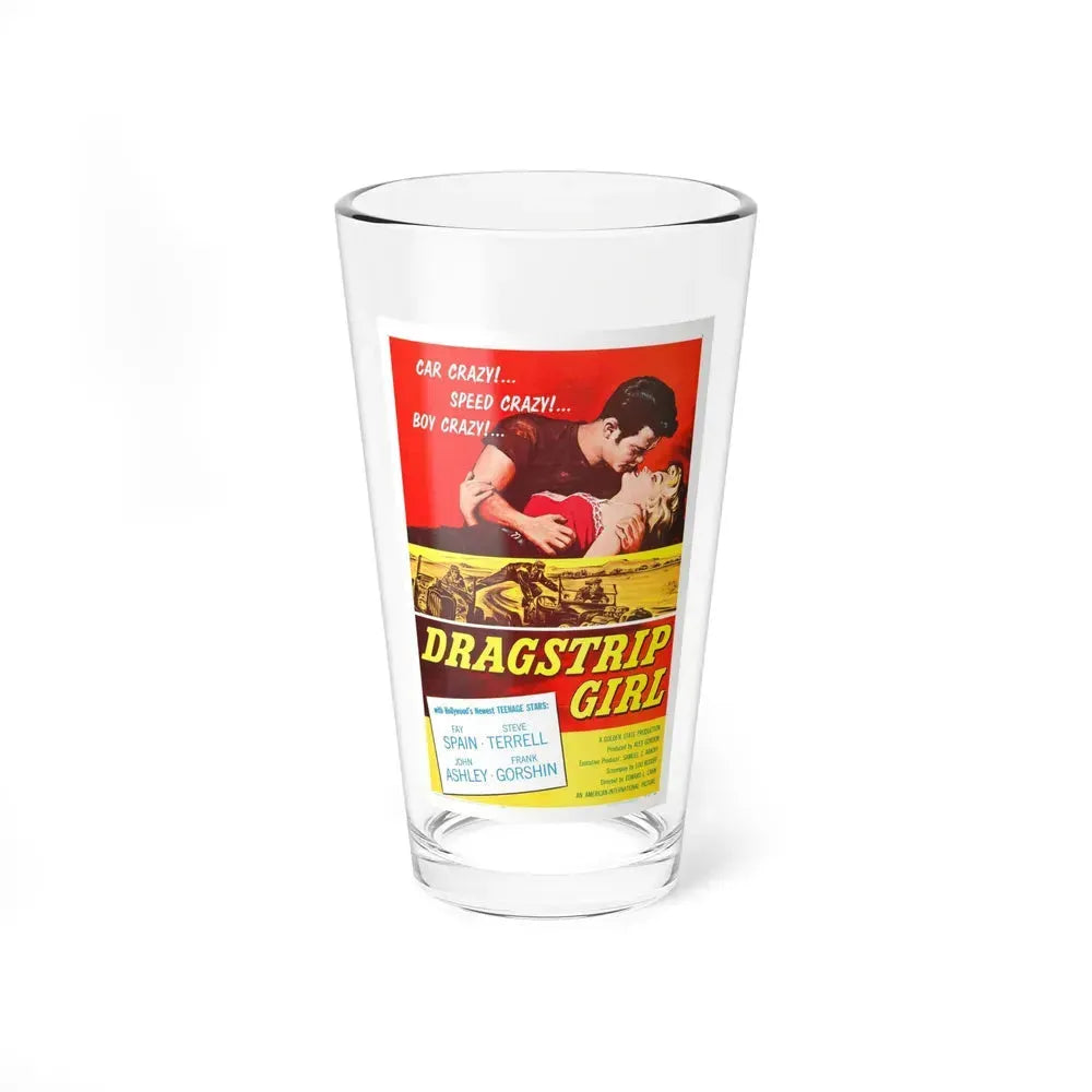 DRAGSTRIP GIRL 1957 Movie Poster - Pint Glass 16oz 16oz - Go Mug Yourself