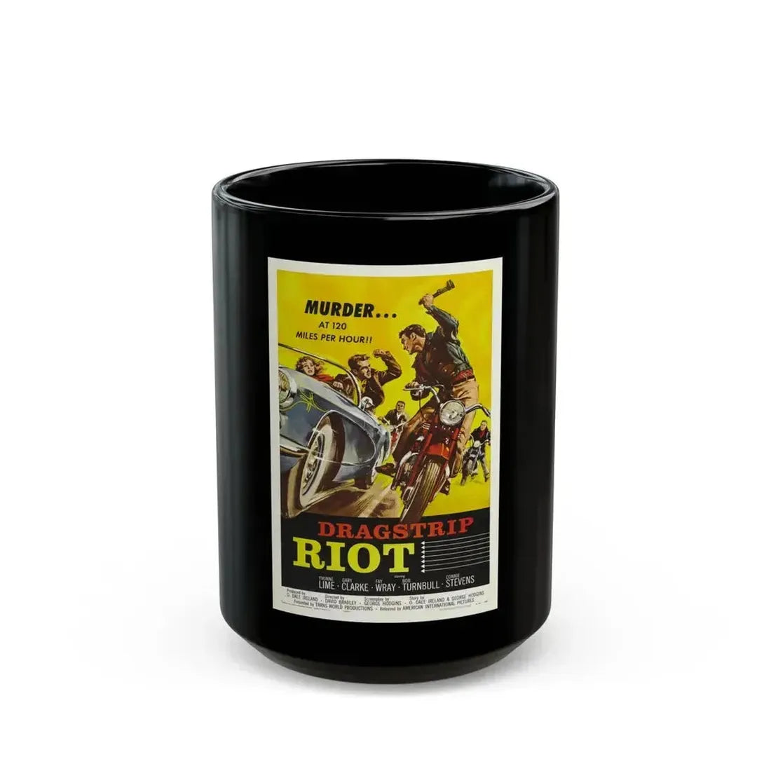 DRAGSTRIP RIOT 1958 Movie Poster - Black Coffee Mug 15oz - Go Mug Yourself