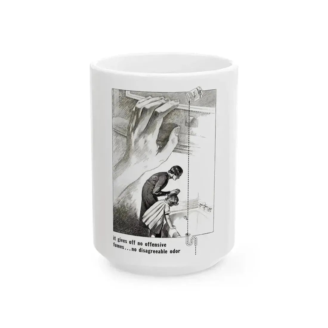 Drano ad, Ladies' Home Journal, June 1933 - White Coffee Mug 15oz - Go Mug Yourself