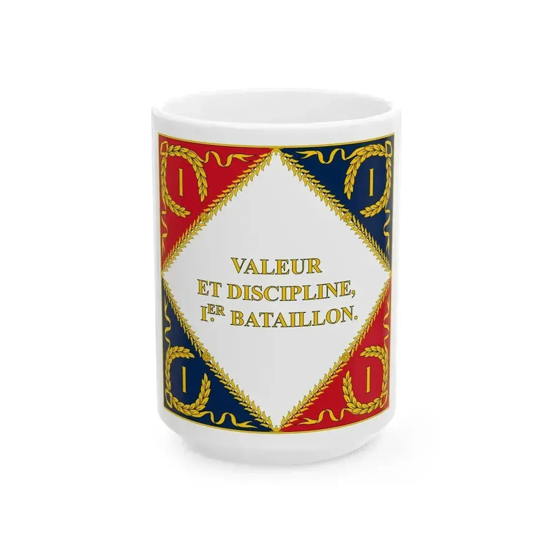 Drapeau de la Garde Imperiale 1804 Revers (France) White Coffee Mug 15oz - Go Mug Yourself