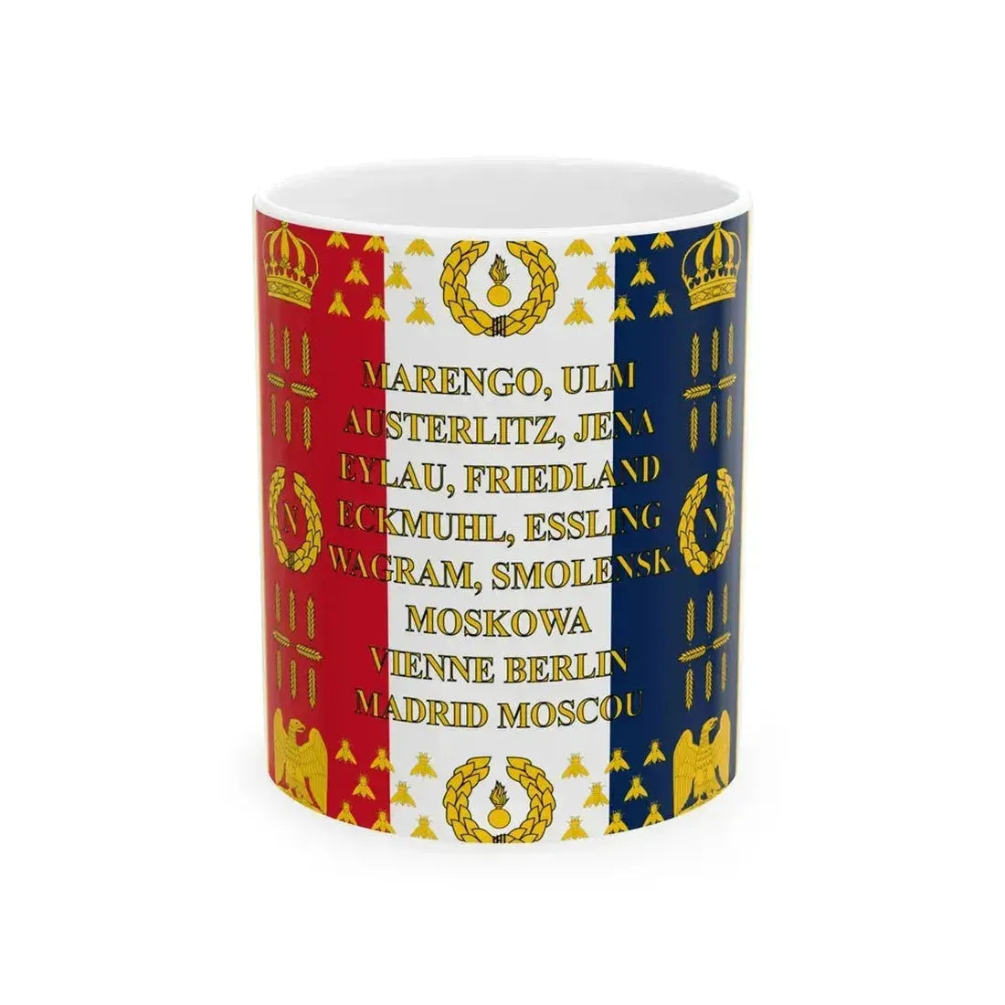 Drapeau de la Garde Imperiale 1812 Revers (France) White Coffee Mug 11oz - Go Mug Yourself