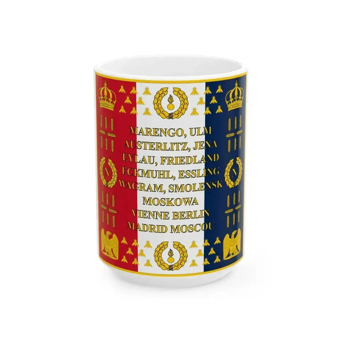 Drapeau de la Garde Imperiale 1812 Revers (France) White Coffee Mug 15oz - Go Mug Yourself