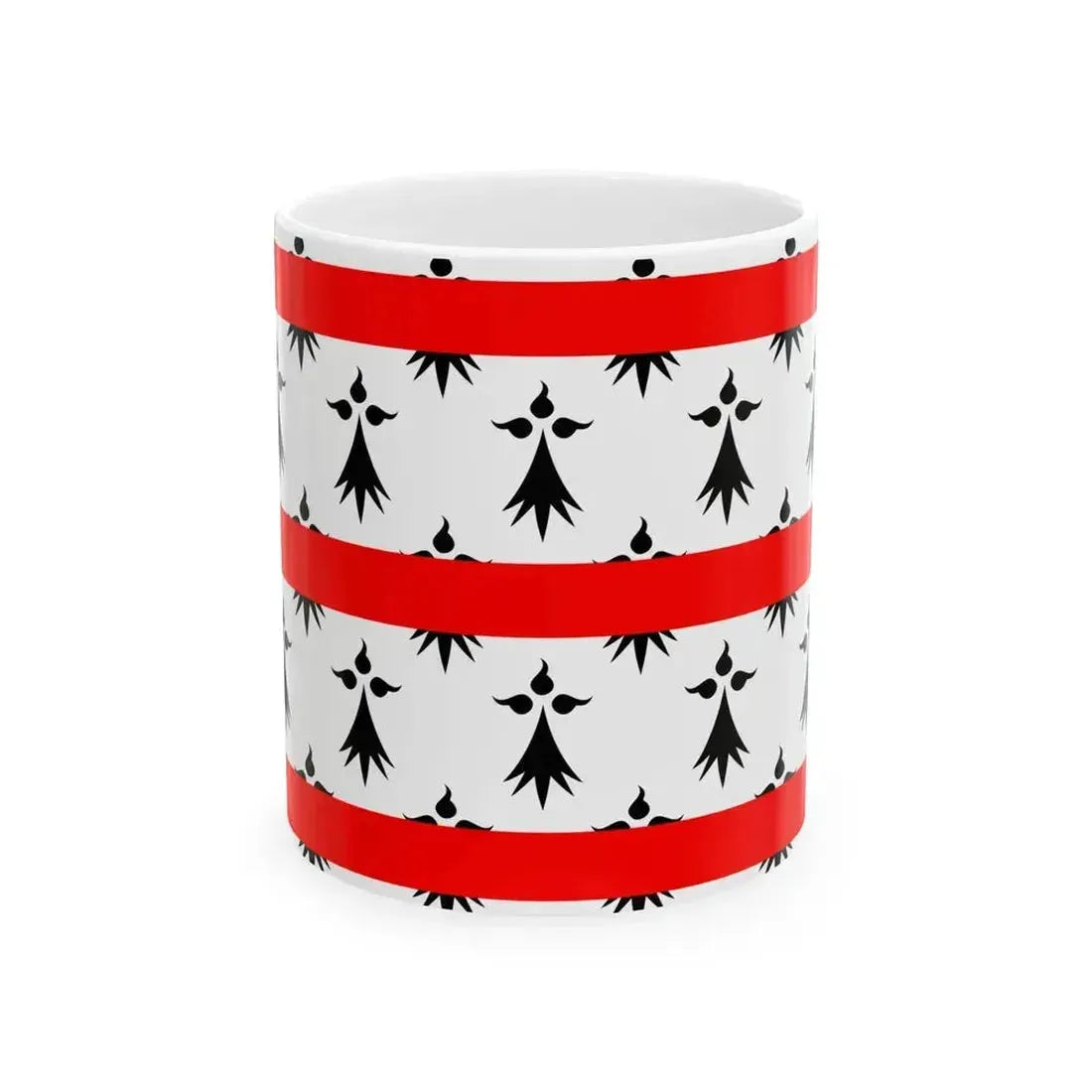Drapeau de Rostrenen (France) White Coffee Mug 11oz - Go Mug Yourself