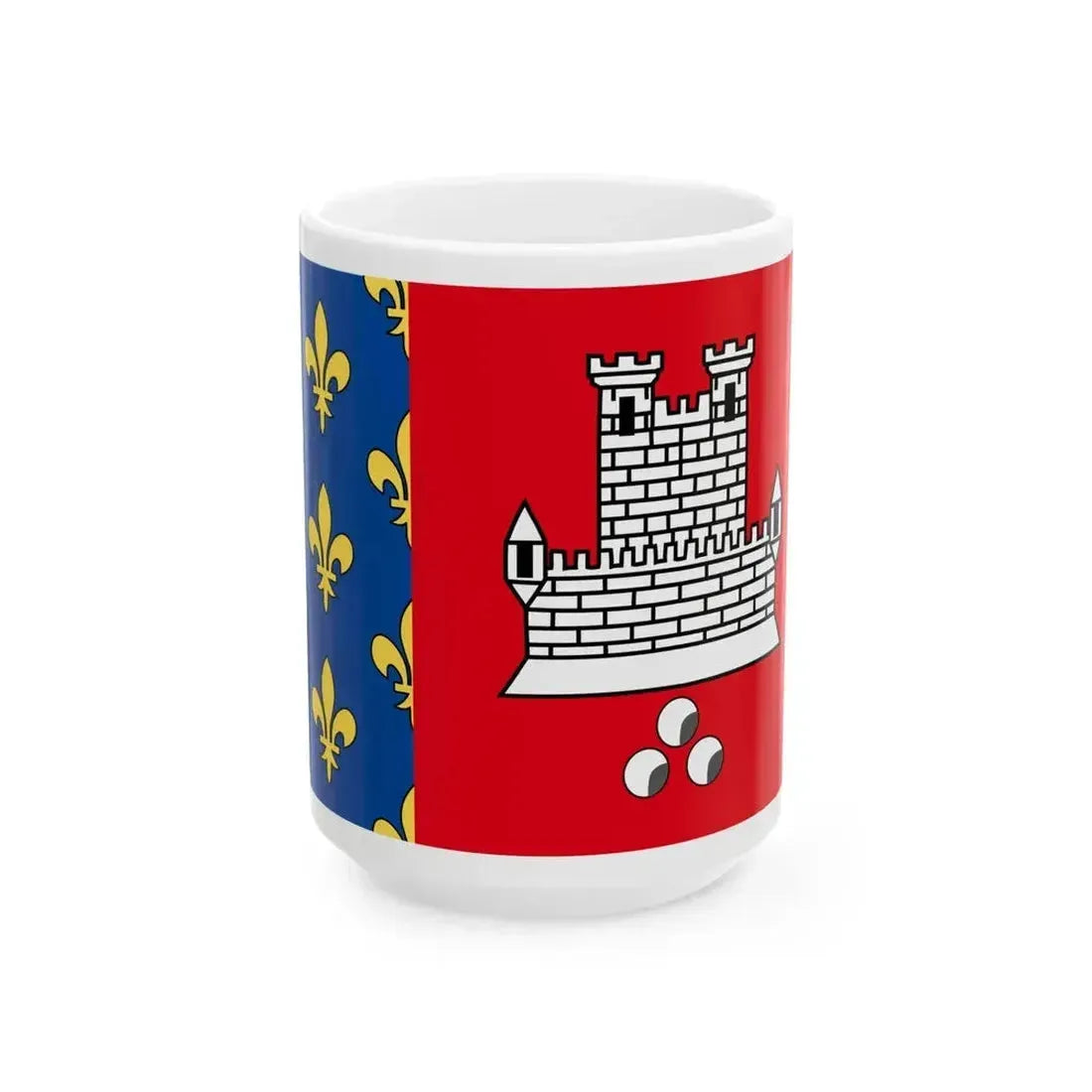 Drapeau de Vincennes France (France) White Coffee Mug 15oz - Go Mug Yourself