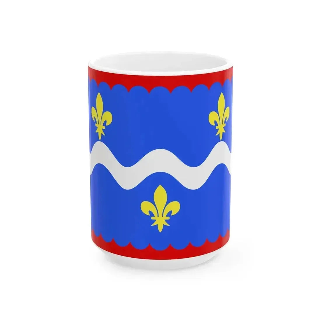 Drapeau departement fr Indre (France) White Coffee Mug 15oz - Go Mug Yourself