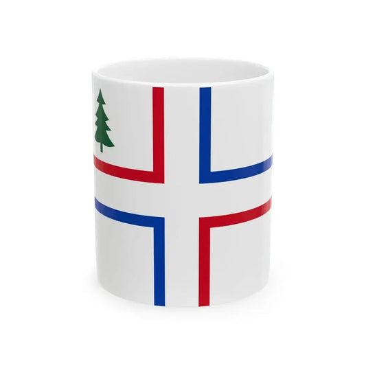 Drapeau des Huguenots du Maine (United States) White Coffee Mug 11oz - Go Mug Yourself