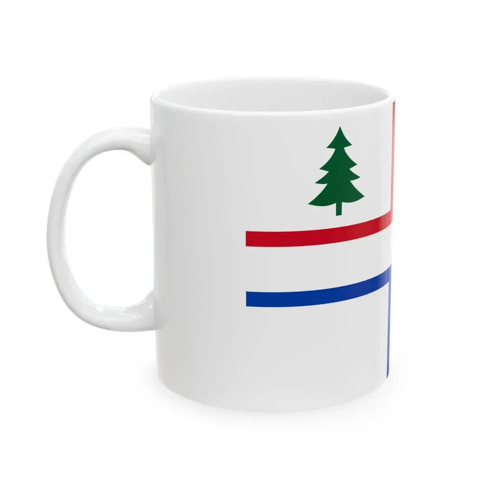 Drapeau des Huguenots du Maine (United States) White Coffee Mug - Go Mug Yourself