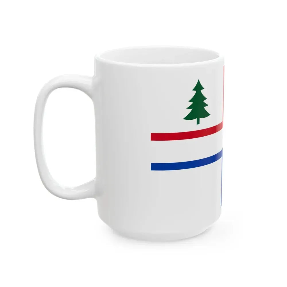 Drapeau des Huguenots du Maine (United States) White Coffee Mug - Go Mug Yourself