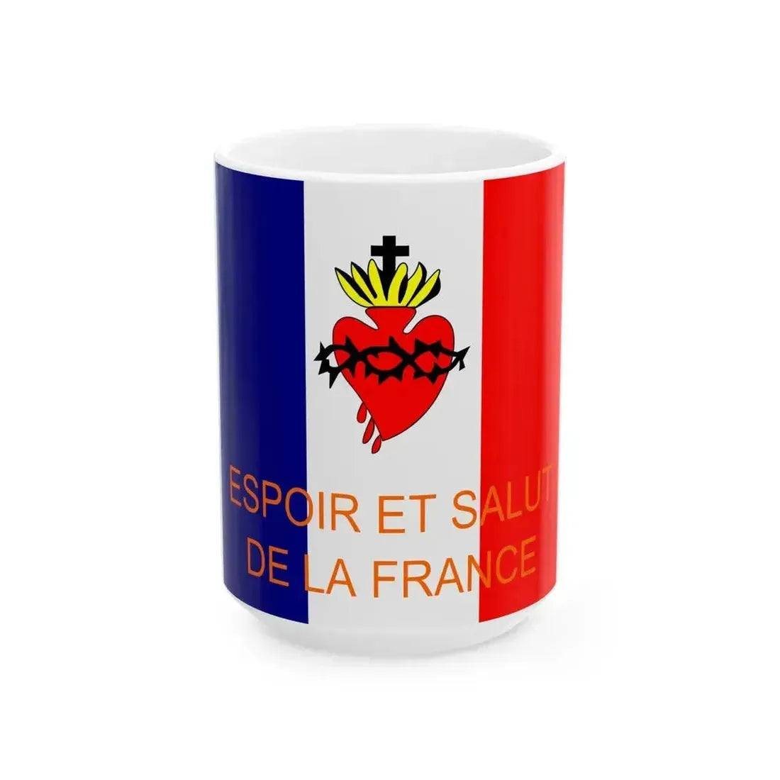 Drapeau esf (France) White Coffee Mug 15oz - Go Mug Yourself