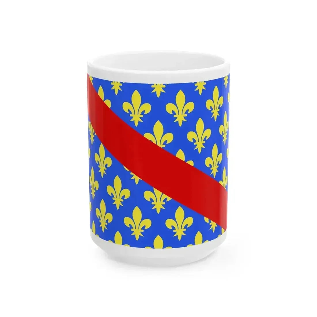 Drapeau fr departement Allier (France) White Coffee Mug 15oz - Go Mug Yourself