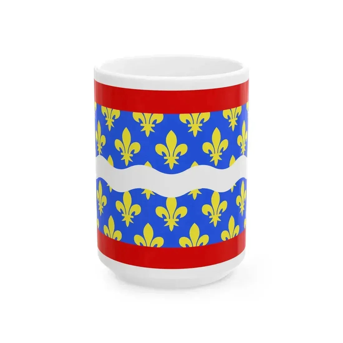 Drapeau fr departement Cher (France) White Coffee Mug 15oz - Go Mug Yourself
