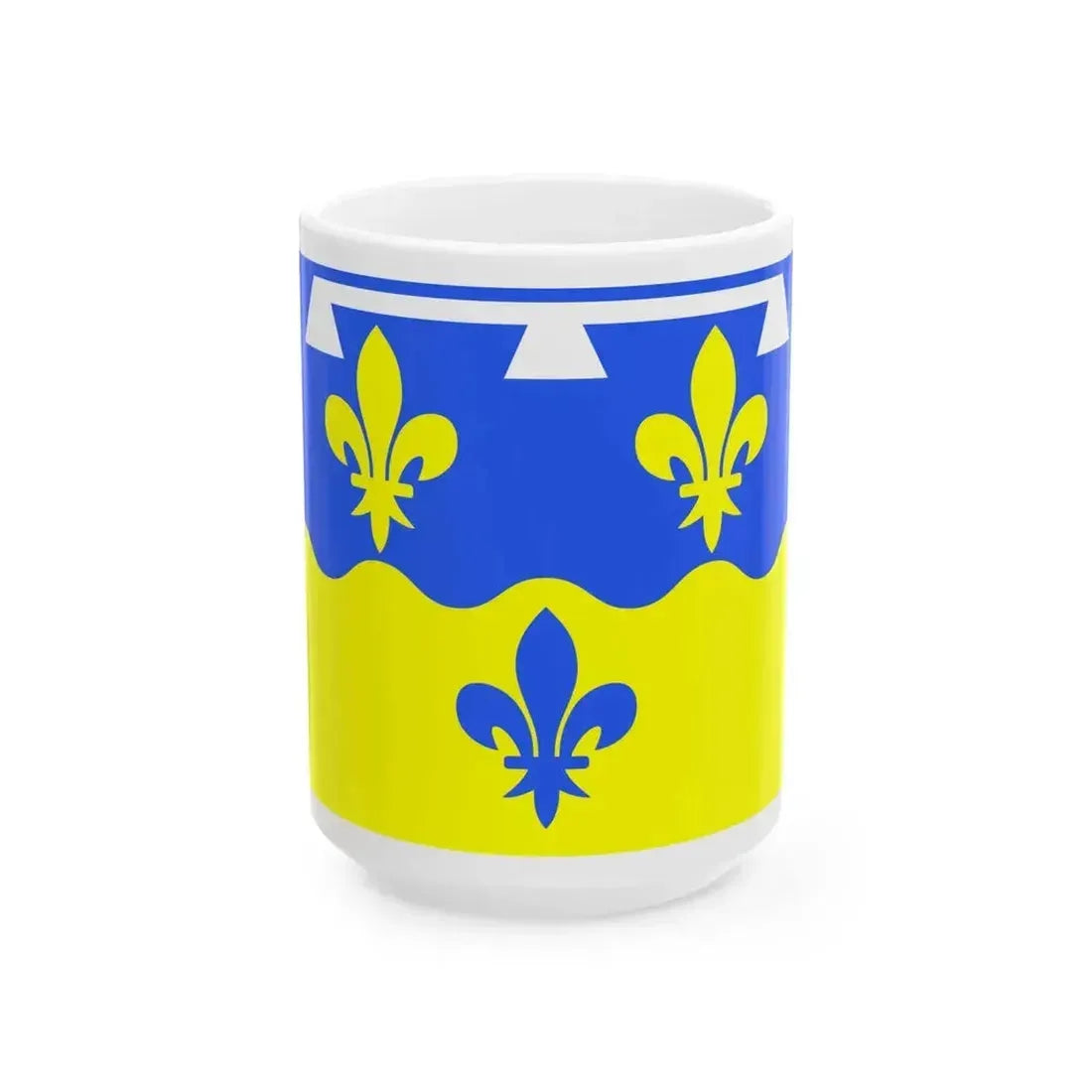 Drapeau fr departement Loir-et-Cher (France) White Coffee Mug 15oz - Go Mug Yourself