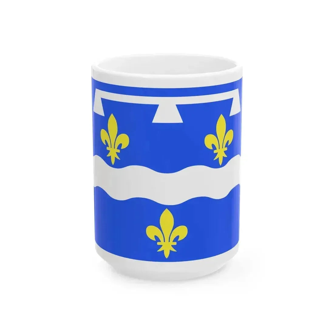 Drapeau fr departement Loiret (France) White Coffee Mug 15oz - Go Mug Yourself