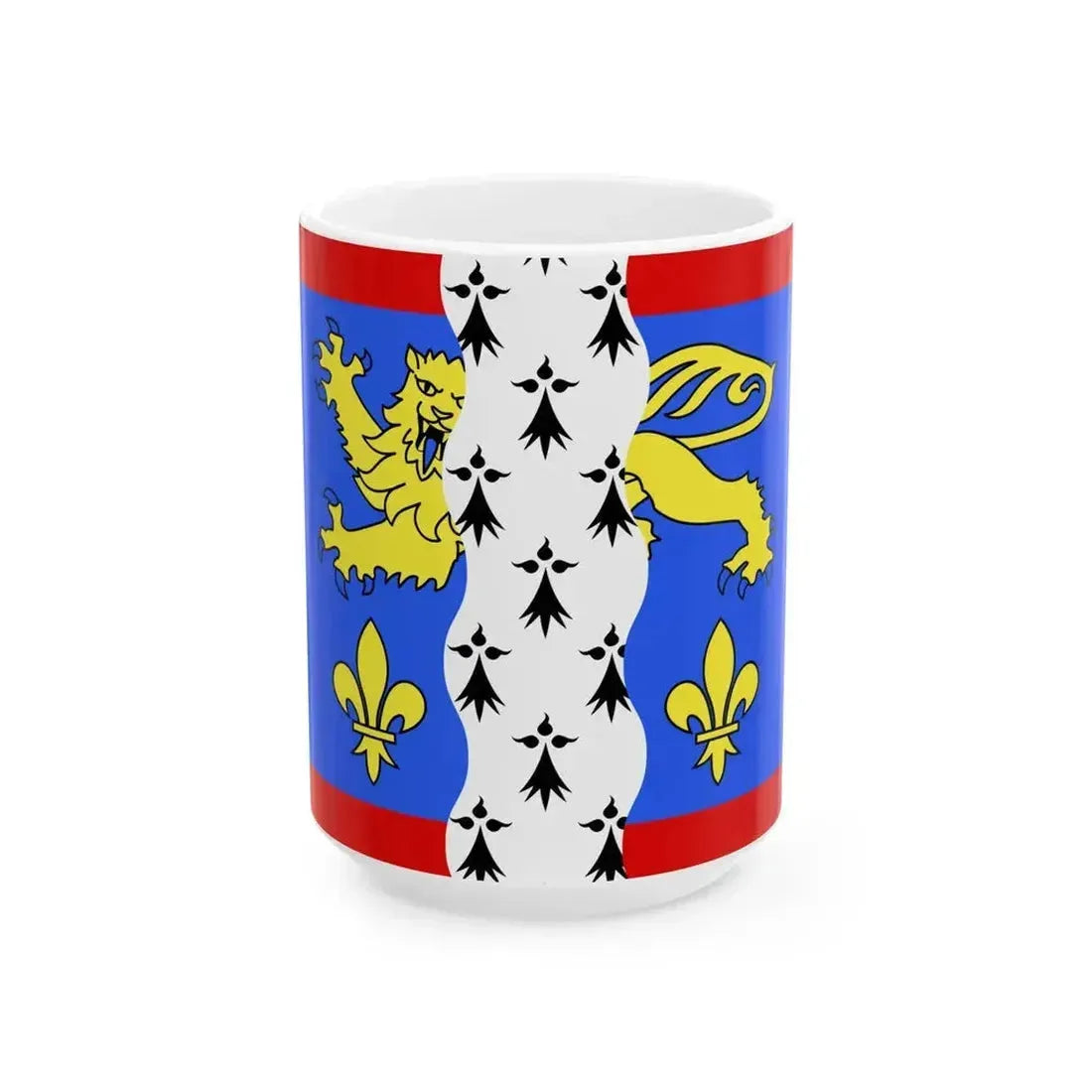 Drapeau fr departement Mayenne (France) White Coffee Mug 15oz - Go Mug Yourself