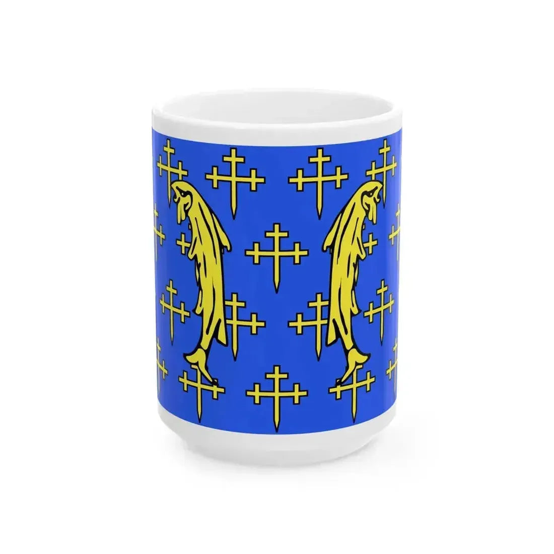 Drapeau fr departement Meuse (France) White Coffee Mug 15oz - Go Mug Yourself