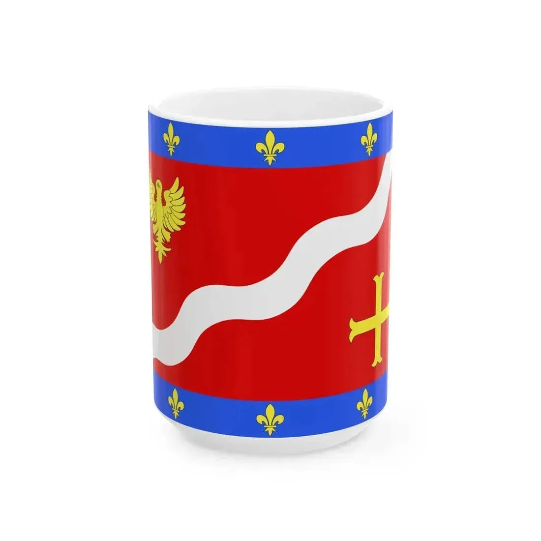 Drapeau fr departement Val-dOise (France) White Coffee Mug 15oz - Go Mug Yourself