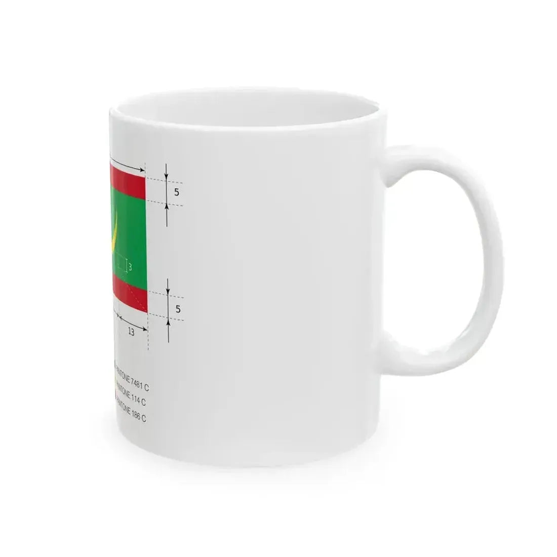 Drapeau Mauritanie Dimensions (Mauritania) White Coffee Mug - Go Mug Yourself