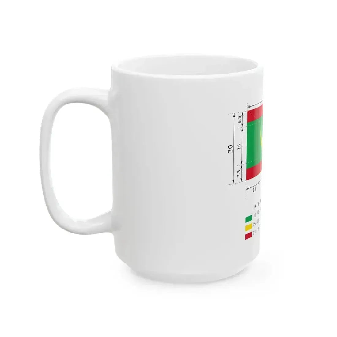 Drapeau Mauritanie Dimensions (Mauritania) White Coffee Mug - Go Mug Yourself