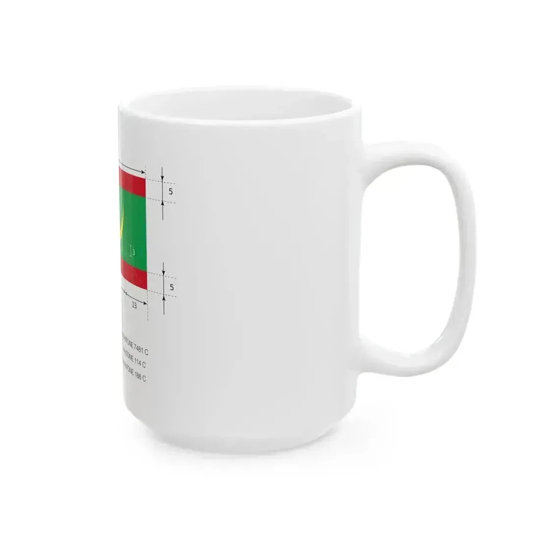 Drapeau Mauritanie Dimensions (Mauritania) White Coffee Mug - Go Mug Yourself