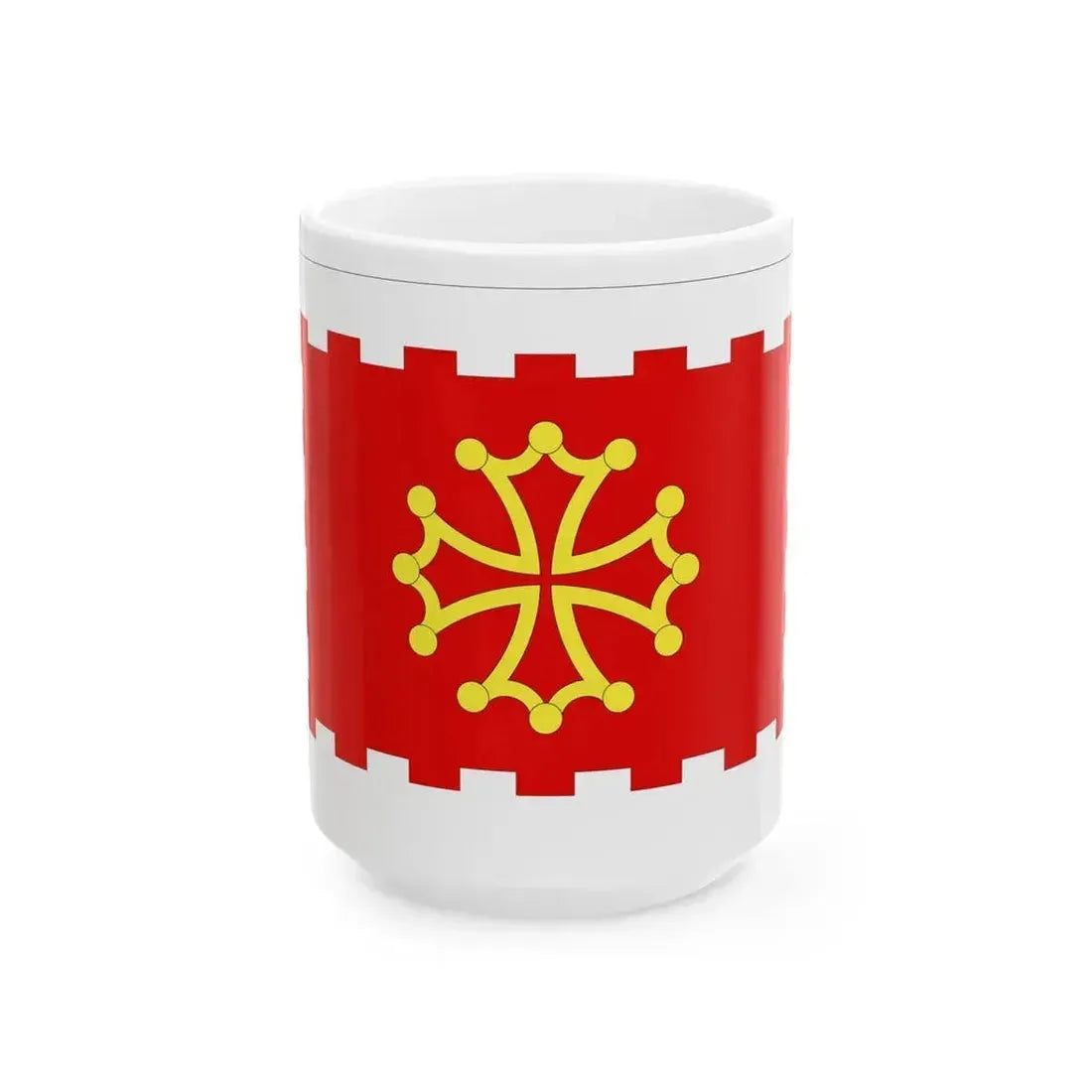 Drapeau non-offiicel fr departement Aude (France) White Coffee Mug 15oz - Go Mug Yourself