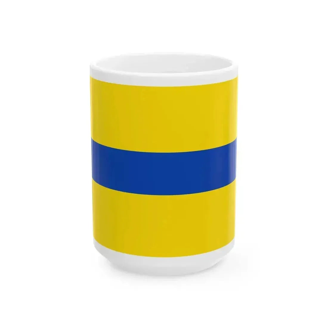 Drapeau Ottignies-LLN (Belgium) White Coffee Mug 15oz - Go Mug Yourself