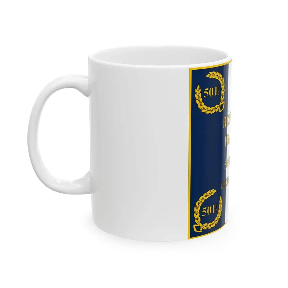 Drapeau Regiment Moderne 501e RCC Avers (France) White Coffee Mug - Go Mug Yourself