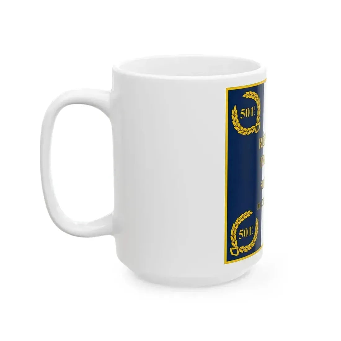 Drapeau Regiment Moderne 501e RCC Avers (France) White Coffee Mug - Go Mug Yourself