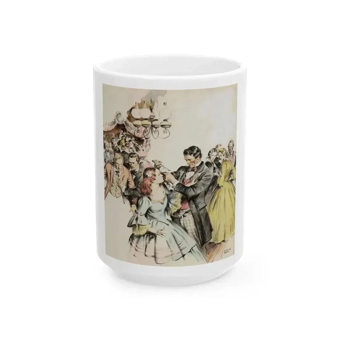 Draw, You Hell-Hound, American Weekly illustration, January 1, 1950 - White Coffee Mug 15oz - Go Mug Yourself