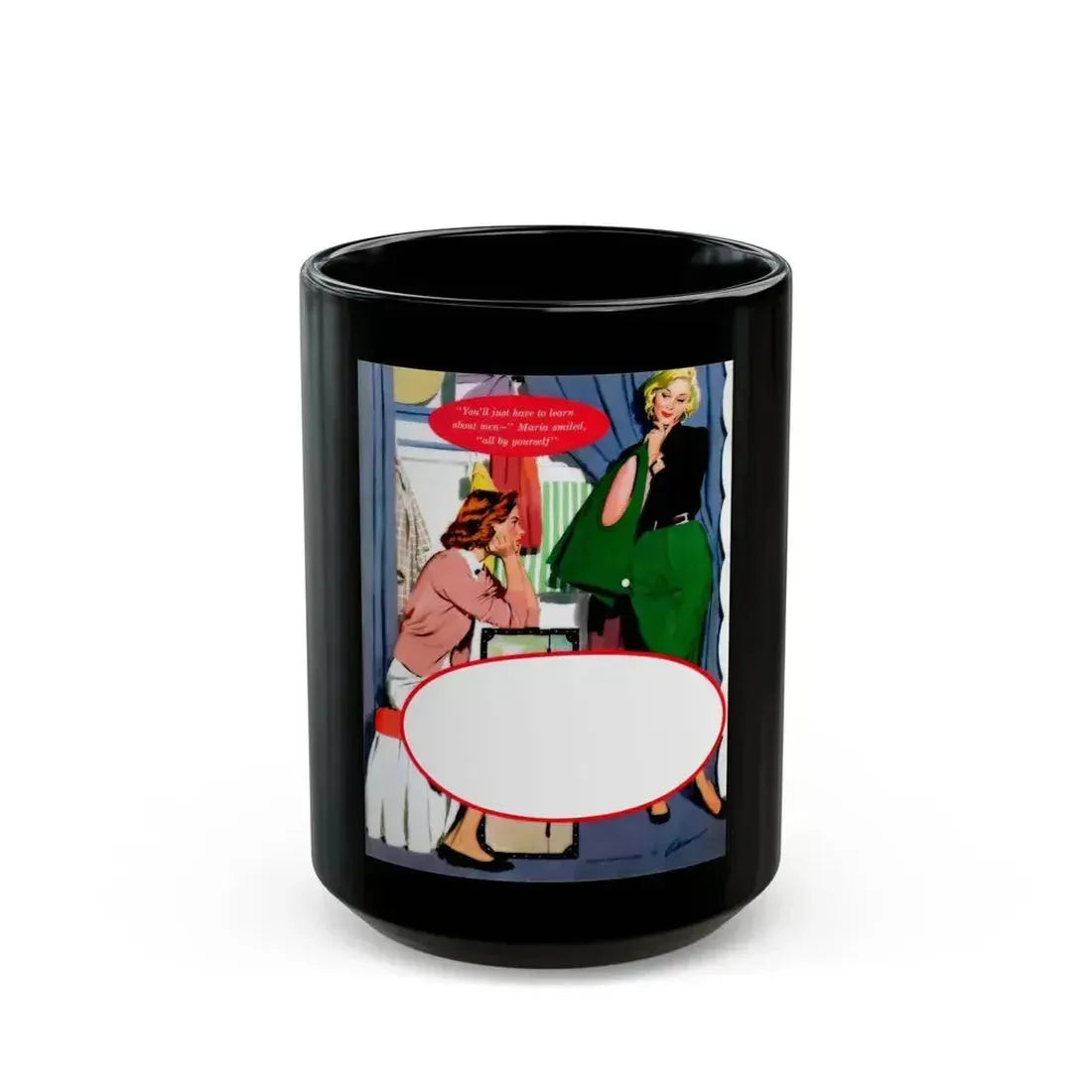 Dress For A Pretty Girl, Woman's Home Companion, August 1955 - Black Coffee Mug 15oz - Go Mug Yourself