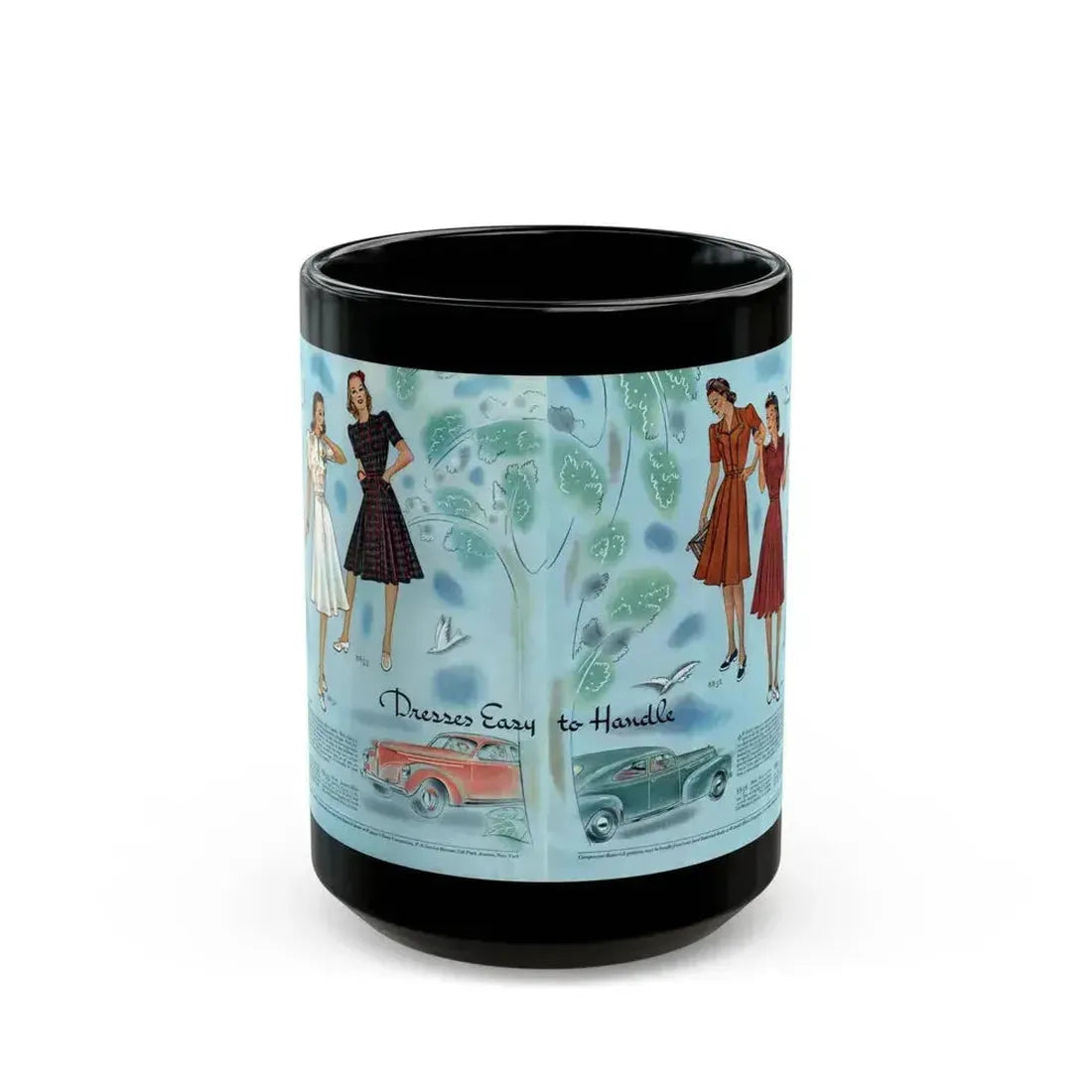Dresses Easy to Handle, Woman's Home Companion, April 1940 - Black Coffee Mug 15oz - Go Mug Yourself