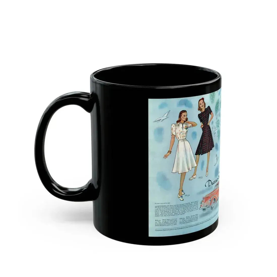Dresses Easy to Handle, Woman's Home Companion, April 1940 - Black Coffee Mug - Go Mug Yourself