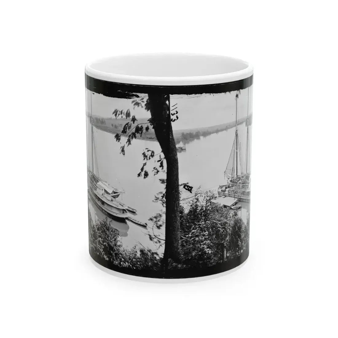 Drewry's Bluff, Va. Federal Transports With Cargoes Of Artillery On The James (U.S. Civil War) White Coffee Mug 11oz - Go Mug Yourself